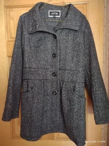 Apt 9 Black Tweed Ladies Coat Size L Gently Worn - Picture 1 of 6
