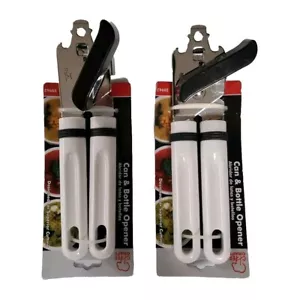 Menge 2 Chef Craft Edelstahl Dosenöffner mit Kunststoffgriff weiß 8 Zoll NEU - Bild 1 von 5