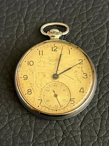 Vintage Russian USSR Pocket Watch 443 Molnija 15 Jewels 649490 Working - Imagen 1 de 5