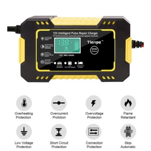 Cargador de Batería de Coche Inteligente Inteligente Automático Reparación de Pulso Batería de Plomo-ácido - Imagen 1 de 12