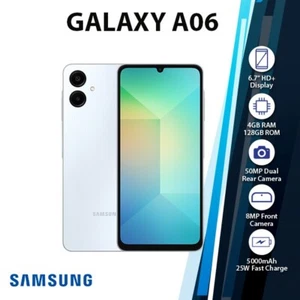 Samsung Galaxy A06 Android Cell Phone (Blue/4GB+128GB/Dual SIM/Unlocked) - Picture 1 of 6