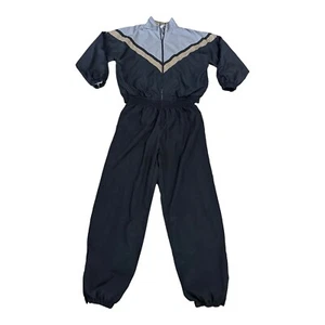 Champion Track Suit Men Size L Chevron Pattern Blue Jacket Athletic Jogger Lined - Picture 1 of 20