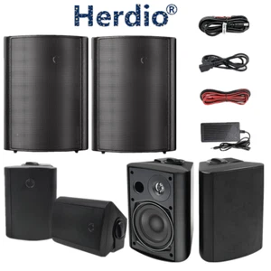 2x Herdio Outdoor Bluetooth Speakers Waterproof Wall Mounted Patio Boat Speakers - Picture 1 of 42