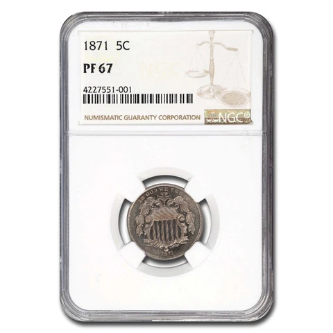 1871 Shield Nickel PF-67 NGC - SKU#255576 Cover