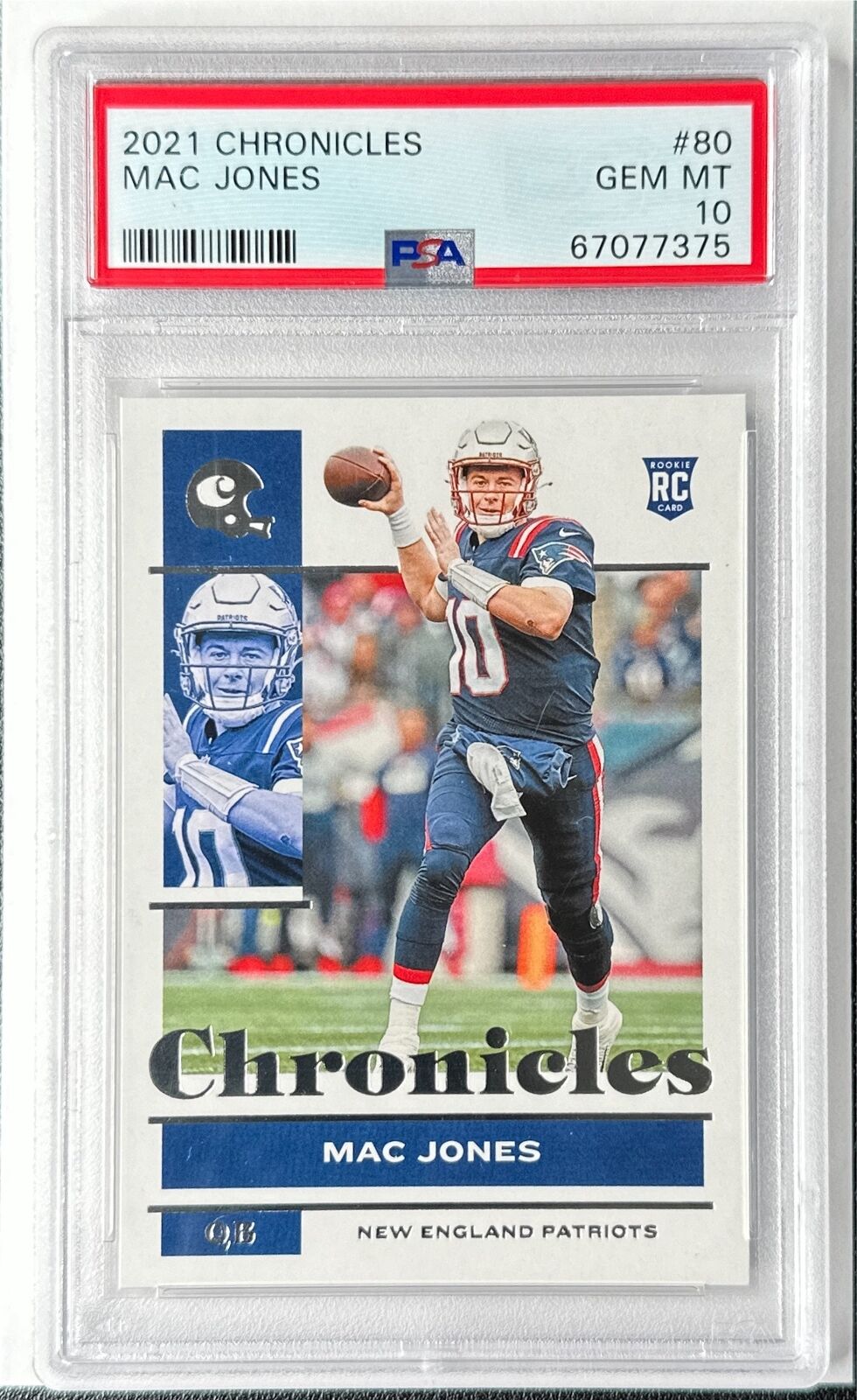 2021 Panini Chronicles Mac Jones Rookie Card RC #80 PSA 10 GEM MINT Patriots