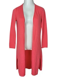 J McLaughlin Womens Classic Cashmere Open Front Cardigan Size Small Coral Pink - Picture 1 of 6
