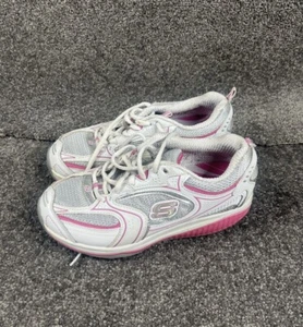 Skechers Shape Ups Womens US 6 White Pink Low Top Leather Walking Shoes Ladies - Picture 1 of 11
