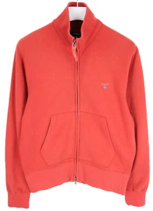 GANT Sweatshirt Men's MEDIUM Mock Neck Full Zip Red Pockets Logo - Picture 1 of 7