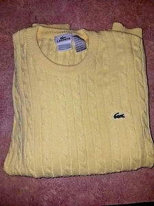 DE COLECCIÓN AMARILLO CLARO LACOSTE SUÉTER PULL OVER COCODRILO TALLA 6 * - Imagen 1 de 6