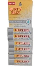 (3) Burt's Bees Natural Moisturizing Lip Balm Ultra Conditioning 2pk - Picture 1 of 2