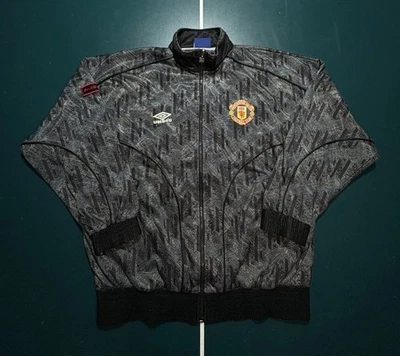Vintage 90s Umbro Manchester United Soccer Track Jacket Sharp XL 1992-93 Rare - Image 1 of 4