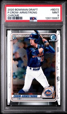 2020 Bowman Draft Chrome #BD72 Rookie PETE CROW-ARMSTRONG 1st RC PSA 9 - Image 1 of 3