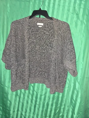 Cárdigan para mujer Van Heusen gris grueso tejido encogido de hombros XXL usado frente abierto Foto 1 de 4