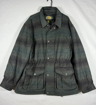 VTG Cabela's Mackinaw Hunting Coat Mens XL Tall Plaid Zip Wool Alpaca Insulted - Image 1 of 4