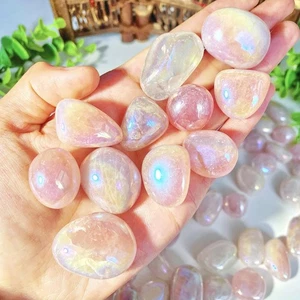 3pcs/Lot Aura Angel Rose Quartz Tumble Pocket Stone Crystal Collection Specimen - Picture 1 of 10