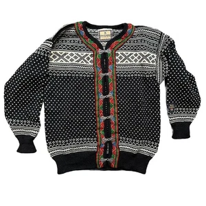 Dale of Norway Nordic Fair Isle Knitted Cardigan Metal Clasp Winter Sweater Sz S - Picture 1 of 5