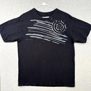 Vintage Y2K Element Skateboards Black Graphic Tee Shirt Black Men's Size Large L - Picture 1 of 7