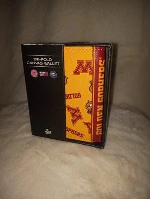 Minnesota Golden Gophers Canvas Trifold Wallet by Rico Industries - NEW - Image 1 of 4