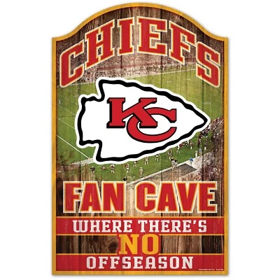 NFL Kansas City Chiefs Fan Cave Wood Sign Holzschild Holz Wandschmuck Deko
