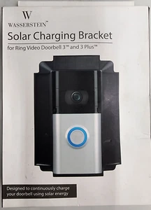 Staffa di ricarica solare (nero) per campanello ad anello 3, 3 Plus, 4, Batt Plus e Pro - Foto 1 di 3