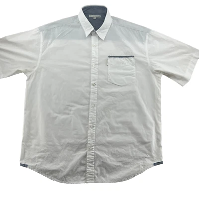 Marc Ecko Men's Size 2XLT Tall Solid White Short Sleeve Casual Shirt - Image 1 of 4