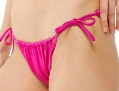 URBAN OUTFITTERS OUT FROM DEBAJO ROSA CORTINA CORBATA LATERAL BIKINI TRAJE DE BAÑO PANTALONES S Foto 1 de 4
