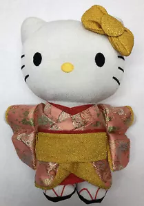 Hello Kitty Chirimen Kimono mit gelber Schleife 11 Zoll Plüschtier Sanrio 2016 - Bild 1 von 12