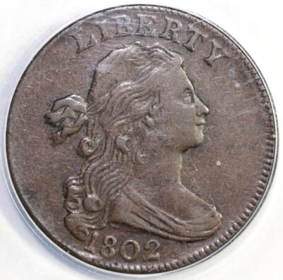 1802 1c S-232 Draped Bust Large Cent ANACS VF 30 - Image 1 of 4
