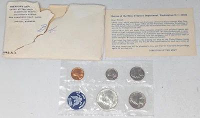 US Mint Treasury Department 1965 Kennedy Half Dollar Special Mint Set 5 Coins - Image 1 of 4