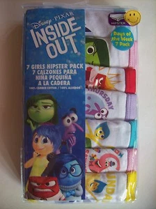 Inside Out Underwear Underpants Girls 7 Hipster Pk Sz 4 6 8 Disney Weekdays NIP - Picture 1 of 5