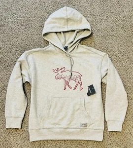 Eddie Bauer grau rot Elch Pullover Hoodie Sweatshirt Damen XS EXTRA SMALL - Bild 1 von 4