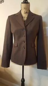 Tommy Hilfiger Brown Stretch Button Front Jacket Blazer Size 2 - Picture 1 of 11