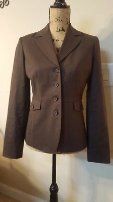 Blazer Chaqueta Tommy Hilfiger Marrón Elástico Botón Frontal Talla 2 Foto 1 de 4