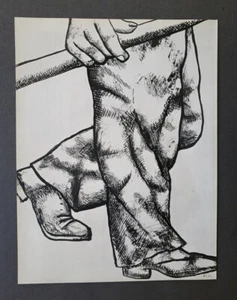 Fernand Leger "Trouser Study" Mounted off-set b/w Lithograph 1971 - Picture 1 of 3