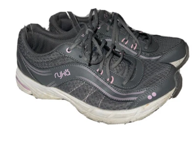 Zapatillas Ryka Impulse Mujer Talla 8 Gris Rosa Cuero Malla Parte Superior LEER Foto 1 de 4