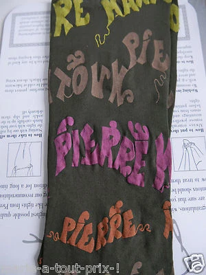 Collant PIERRE MANTOUX Alta Cucitura Graffiti Tag Edizione Limitata 1 S 38-40 - Immagine 1 di 2