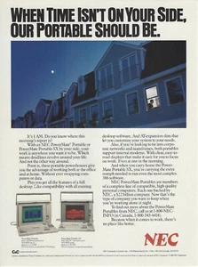 1989 NEC PowerMate Portable SX Computer vintage print ad 80's advertisement - Picture 1 of 1
