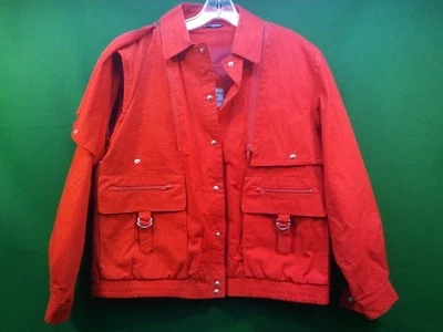 CONVERTIBLE JACKET / VEST CYCLONE RED 100% Cotton, Women's 12,  - Image 1 of 4