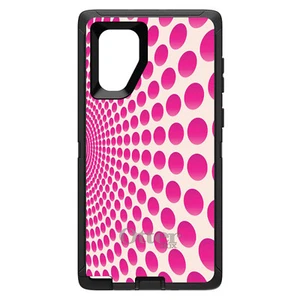 OtterBox Defender for Galaxy Note (Choose Model) Hot Pink Polka Dots Swirl - Picture 1 of 11