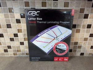 GBC SPEED THERMAL LAMINATING POUCHES, LETTER SIZE, 11.5 X 9IN, 100PK 5 MIL K4-6 - Picture 1 of 3