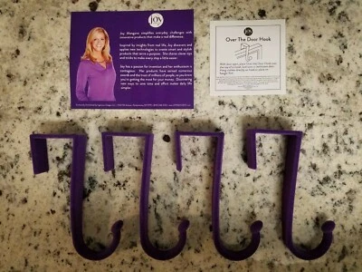 Paquete de 8 ganchos abrazables JOY Mangano (2 paquetes de 4) ganchos sobre la puerta ¡5 colores! Foto 1 de 4