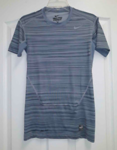 Women's Nike Pro Combat Gray SS Compression Athletic Shirt Size Medium M
