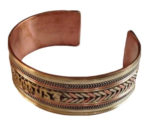 Brazalete Om Mane Padme Hum Tibetano Cobre - Imagen 1 de 10