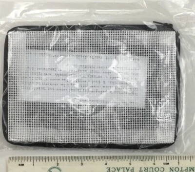 Stitch 'n Zip blank cosmetic purse needlepoint self finishing black velvet back