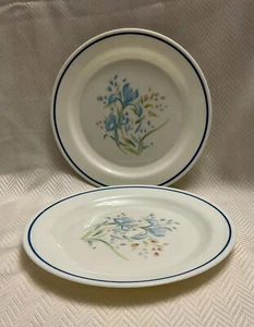 4 Vintage PYREX Blue Iris Pattern Plates 22cm 1980's A369 - Picture 1 of 3