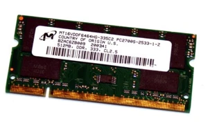 512MB DDR MEMORY PC-2700S 200-pin 16-Chip SO DIMM Micron MT16VDDF6464HG-335C2' - Picture 1 of 1