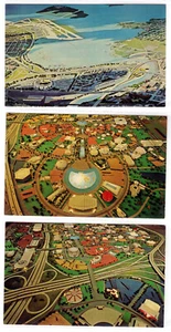 Feria Mundial de Nueva York, (3) tarjetas, vistas aéreas, sin usar - ver escaneos - Imagen 1 de 5