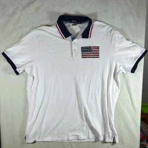 Polo Ralph Lauren XL weiß und blau Poloshirt amerikanische Flagge USA 4. Juli - Bild 1 von 9