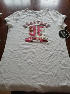 Realtree Womens Medium, Short Sleeve T Shirt, White W/ Pink Camo Accent - Picture 1 of 2