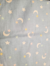 Moons and Stars Quilting Material in light blue